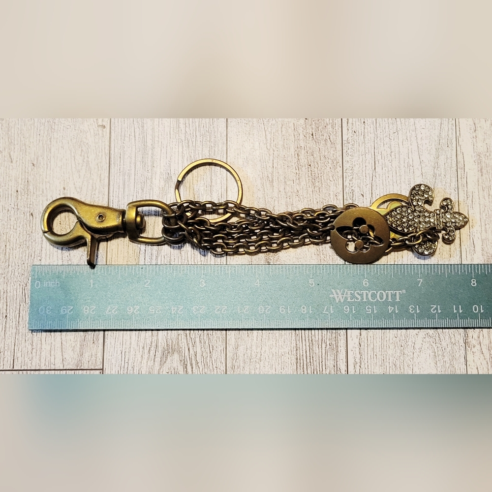 🖤Kathy Van Zeeland Gold Fleur-de-Lis Keychain - Picture 4 of 4